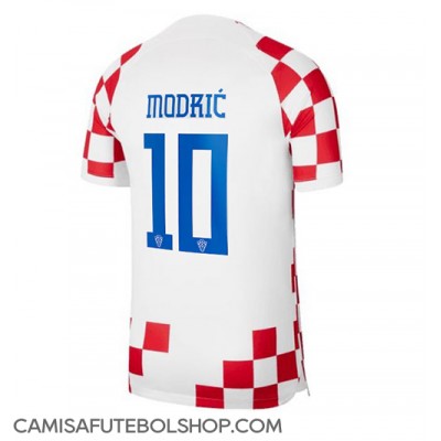 Camisa de time de futebol Croácia Luka Modric #10 Replicas 1º Equipamento Mundo 2022 Manga Curta